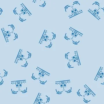 Watering robot harvests glyph vector seamless pattern Illustrazione stock