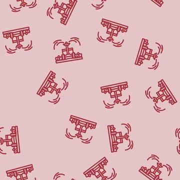 Watering robot harvests line vector seamless pattern Illustrazione stock