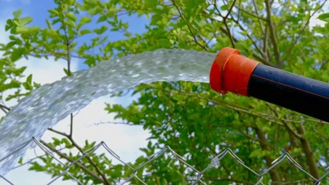 Watering system in the garden Stock Footage 158460685
