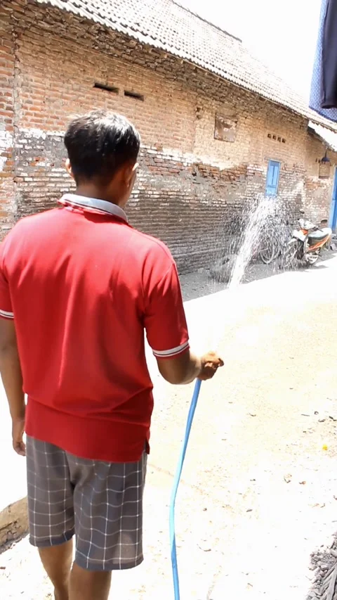 Watering the yard Stock Footage 288799344