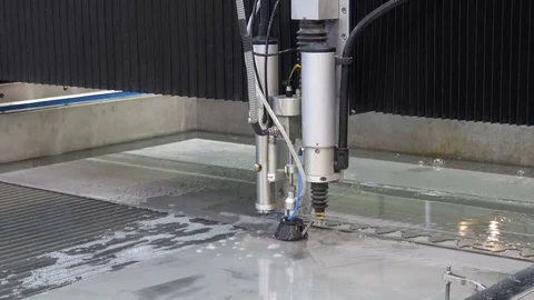 Waterjet cutting machine Stock Footage 80896012