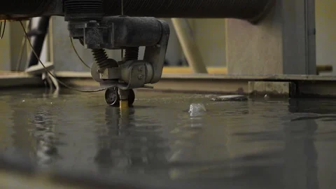 Waterjet cutting metal Stock Footage