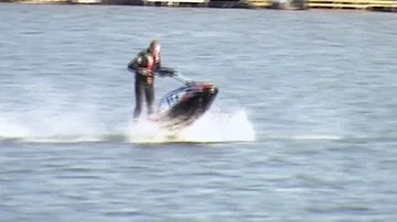 Waterjet on the lake for training Stock Footage 85572842