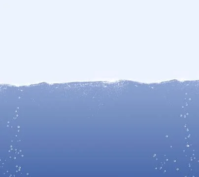 A waterline in the ocean with clouds and waves. Waterline overlay effect with Stock Photos