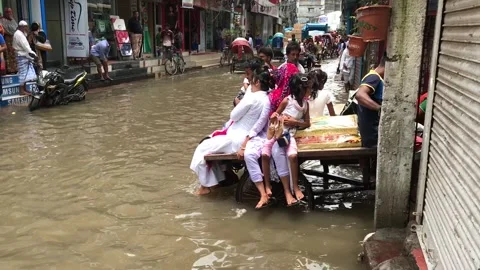Waterlogged Dhaka Stock Footage 251849947