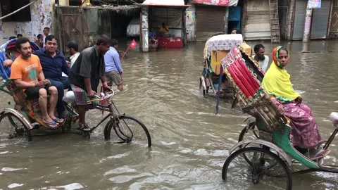 Waterlogged Dhaka Stock Footage 251849965
