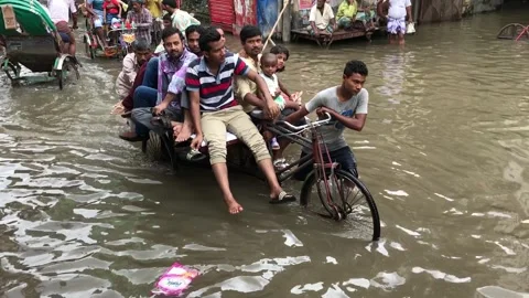 Waterlogged Dhaka Stock Footage 251849967