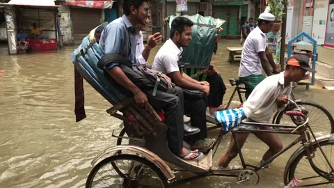 Waterlogged Dhaka Stock Footage 251849991