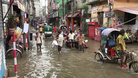 Waterlogged Dhaka Stock Footage 251849992
