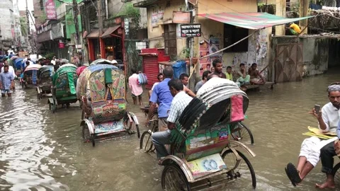 Waterlogged Dhaka Stock Footage 251849993