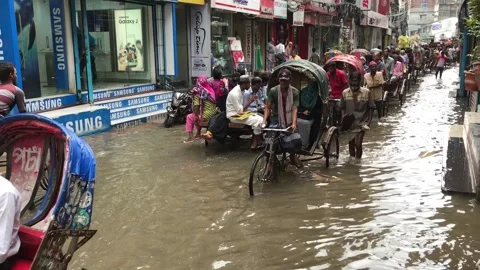 Waterlogged Dhaka Stock Footage 251849994