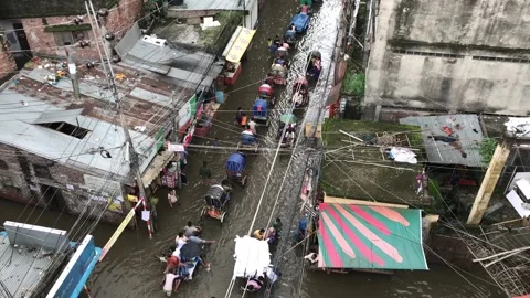 Waterlogged Dhaka Stock Footage 251850009