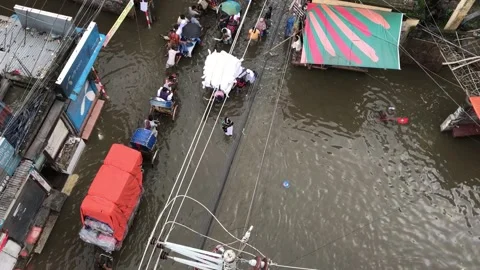 Waterlogged Dhaka Stock Footage 251850060
