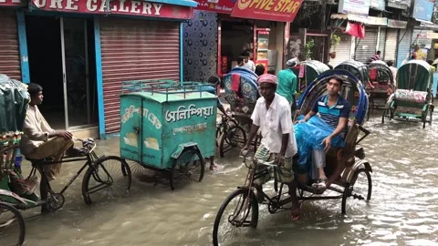 Waterlogged Dhaka Stock Footage 251850318