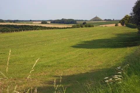 The Waterloo battlefield seen from Genappe. Stock Photos