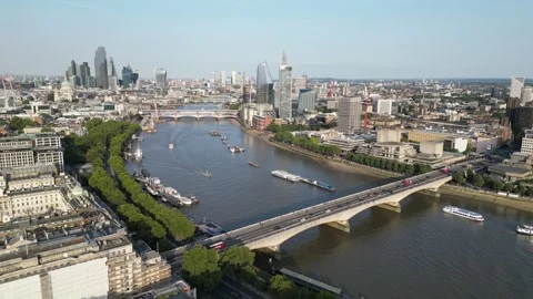 Waterloo bridge, 17th August 2024, 4pm , London Stock-Footage 282055833