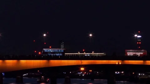Waterloo Bridge at Night Stock Footage 75906788