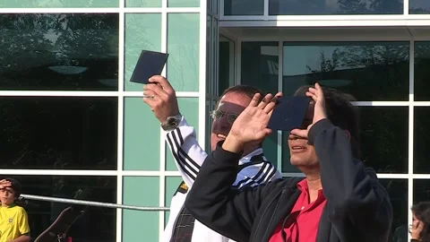 Waterloo, Ontario, Canada Oct 8 2017 Solar eclipse glasses to protect eyes Stock Footage 263529586