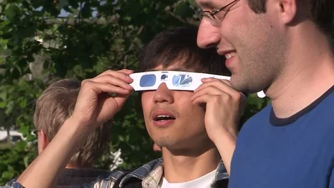 Waterloo, Ontario, Canada Oct 8 2017 Solar eclipse glasses to protect eyes Stock Footage 263533744
