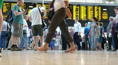 Waterloo Station Indicator board time lapse Stock Footage 66588012
