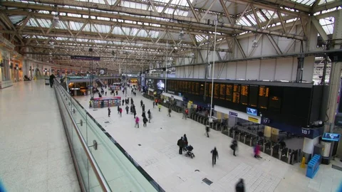 Waterloo Station Timelapse Stock Footage 84304443