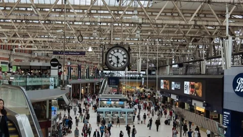 Waterloo Station Timelapse in London Stock Footage