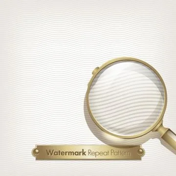 Watermark repeat background, and an old magnifying glass イラスト素材