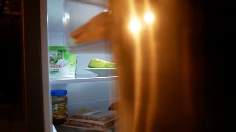 Watermelion in fridge Stock Footage 77884816