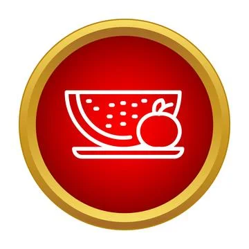Watermelon and apple fruit diet icon Stock Illustration