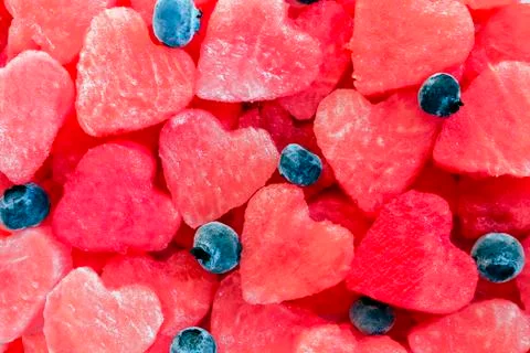 Watermelon and blueberries salad Stock Photos