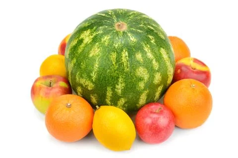 Watermelon and fruit set Stock-Fotos