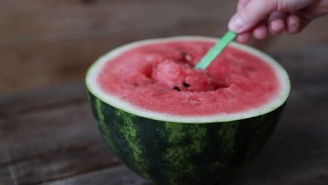 Watermelon and hand Stock Footage 113672120