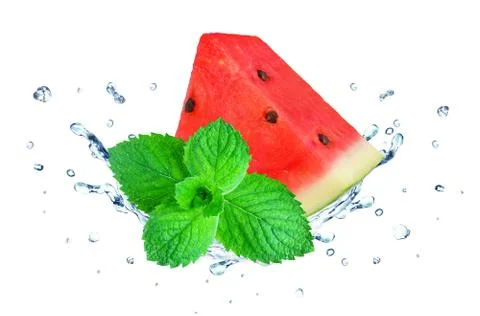 Watermelon and mint splash Stock Photos