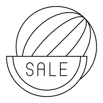 Watermelon and watermelon slice icon, Summer sale related vector Stock Illustration