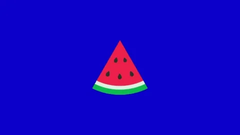 Watermelon animation on blue background Stock Footage 334772724