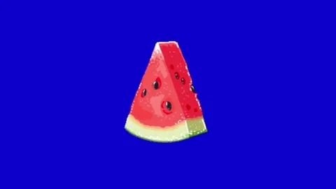 Watermelon animation on blue background Video stock 334772734