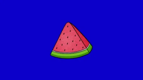 Watermelon animation on blue background Vídeo Stock 334772738