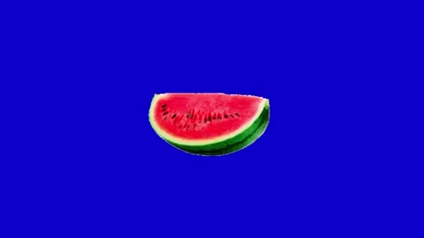Watermelon animation on blue background Stock-Footage 334772740