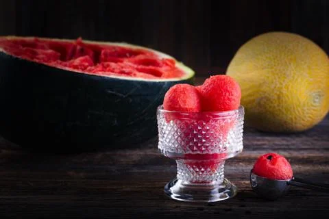 Watermelon balls. Stock Photos