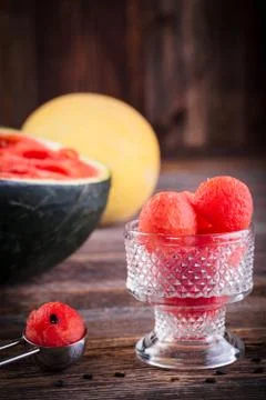 Watermelon balls. Stock Photos