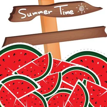 Watermelon at the beach Stock Illustration