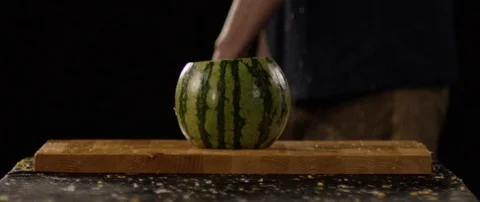 Watermelon Being Hit With Sledgehammer In Slow Motion 스톡 동영상 105380954