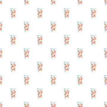 Watermelon beverage pattern on white background Stock Illustration