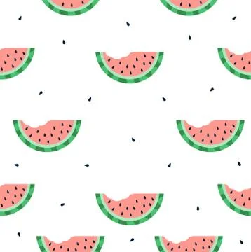 Watermelon bite seamless pattern Stock Illustration