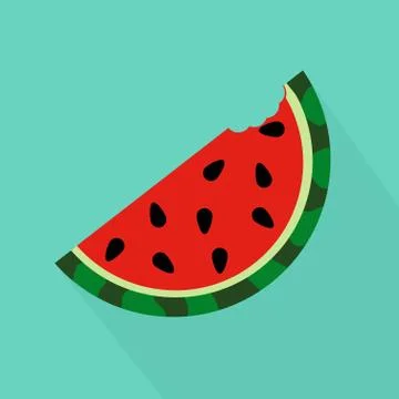 Watermelon bite taken off Stock Illustration