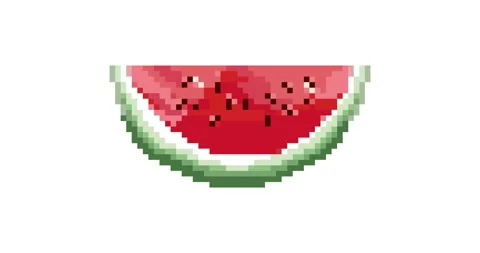 Watermelon. Bites. Pixel art 8 bit Loop Animation Vídeo Stock 149243716