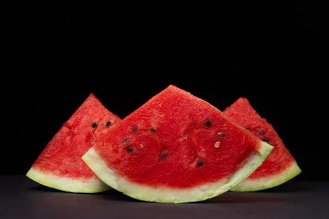 Watermelon on a black background. Stock Photos