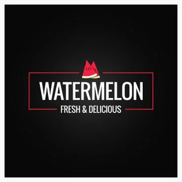 Watermelon border logo on black background Stock Illustration