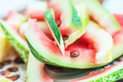 Watermelon bright rinds Stock Photos