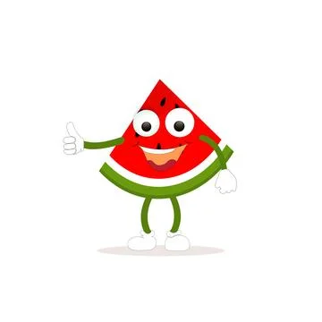 Watermelon cartoon, fresh fruit vector illustration Stock Illustration